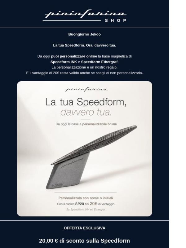 SPEEDFORM - La personalizzazione è un nostro regalo!