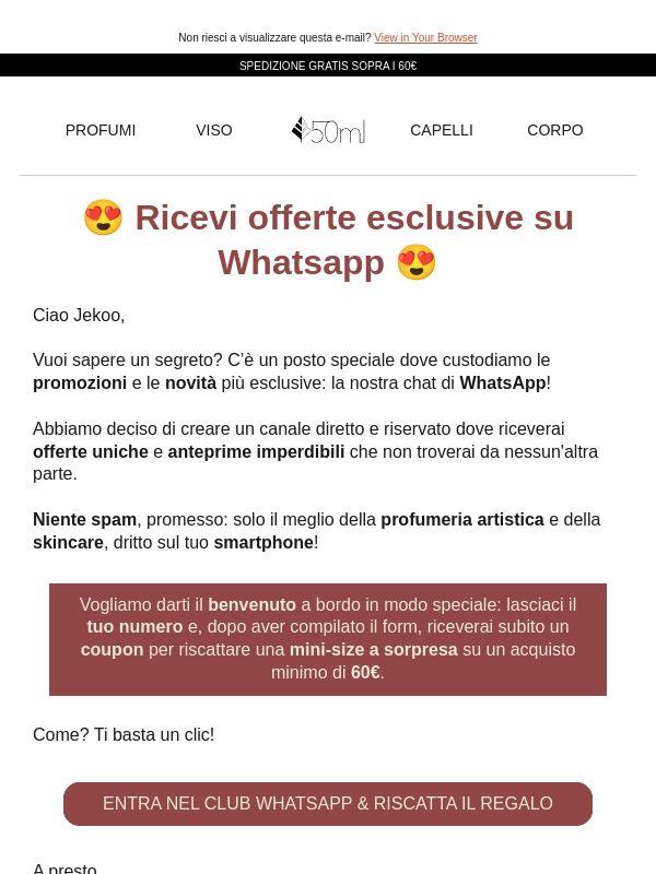 Jekoo, ci sentiamo su Whatsapp? ️👀