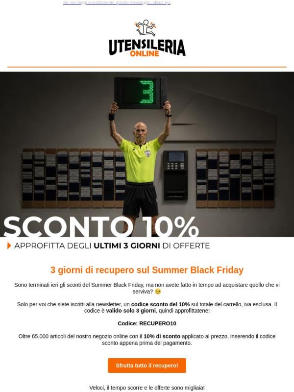 3 giorni di recupero sul Summer Black Friday