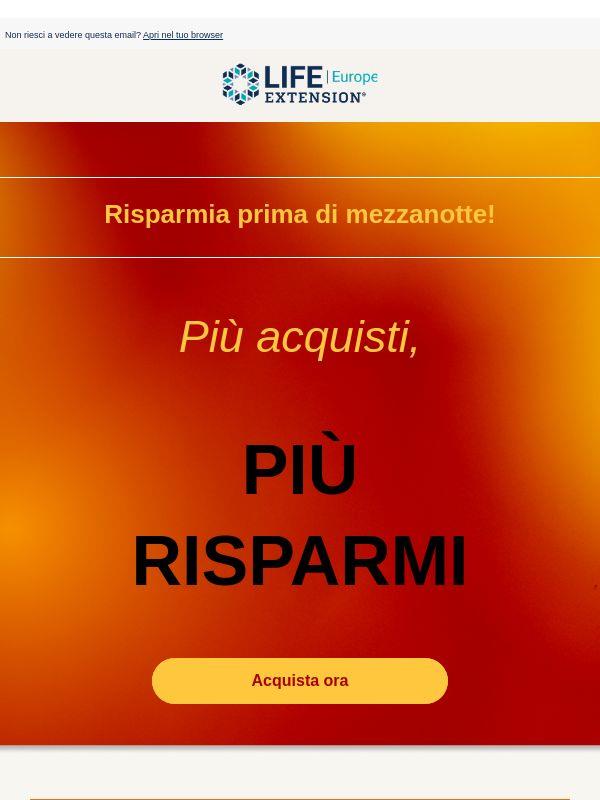 Risparmia fino al 20% fino a mezzanotte!