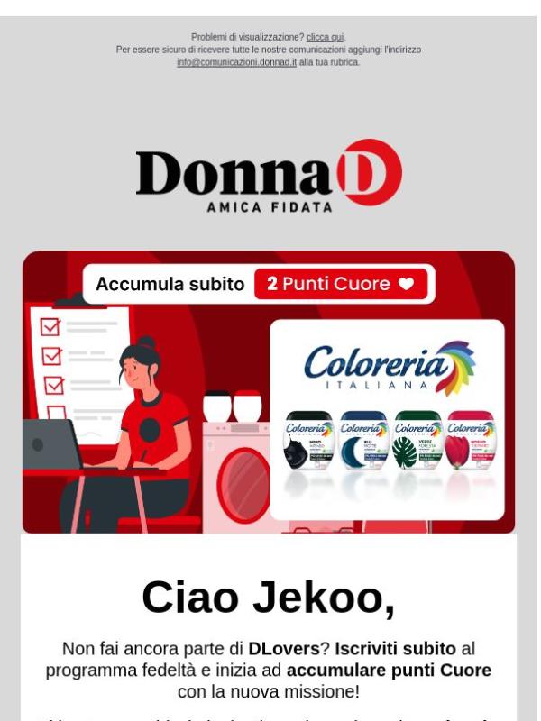 Ottieni punti Cuore con la survey di Coloreria Italiana!