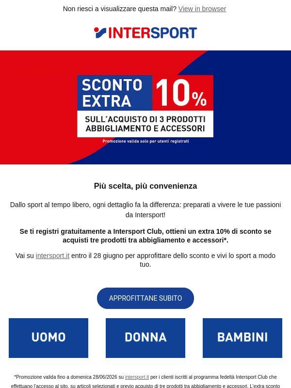 Tre prodotti al 10% in meno online