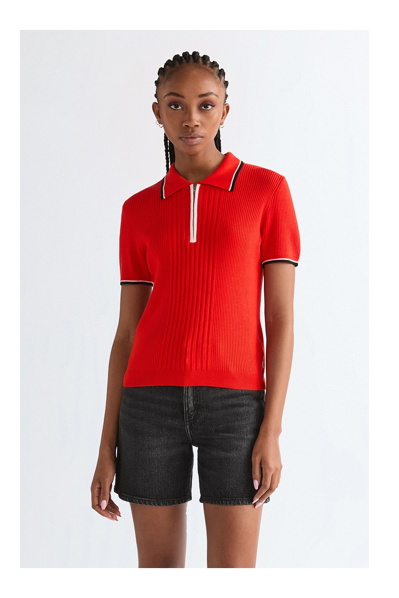 Slim Quarter Zip Polo
