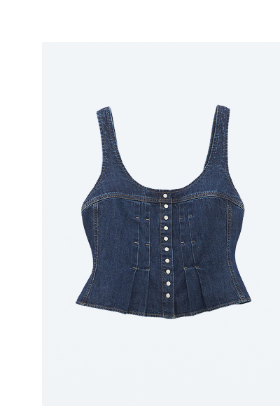Slim Lightweight Pleated Corset Top