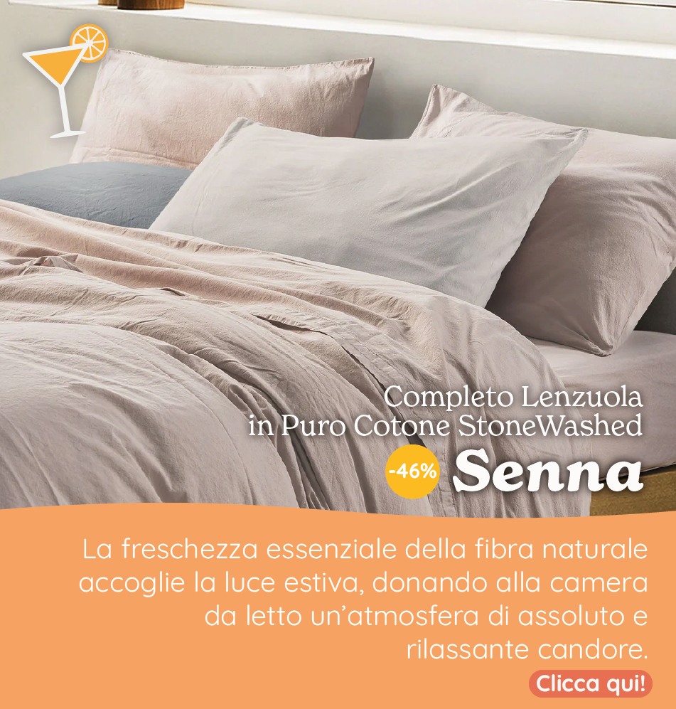 Completo Lenzuola in Puro Cotone StoneWashed No Stiro - Senna
