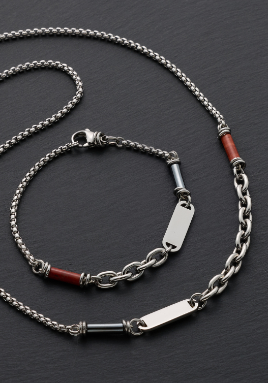 collana con diaspro ed ematite
