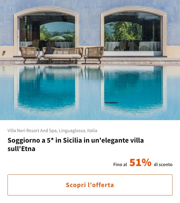 Soggiorno a 5* in Sicilia in un'elegante villa sull'Etna