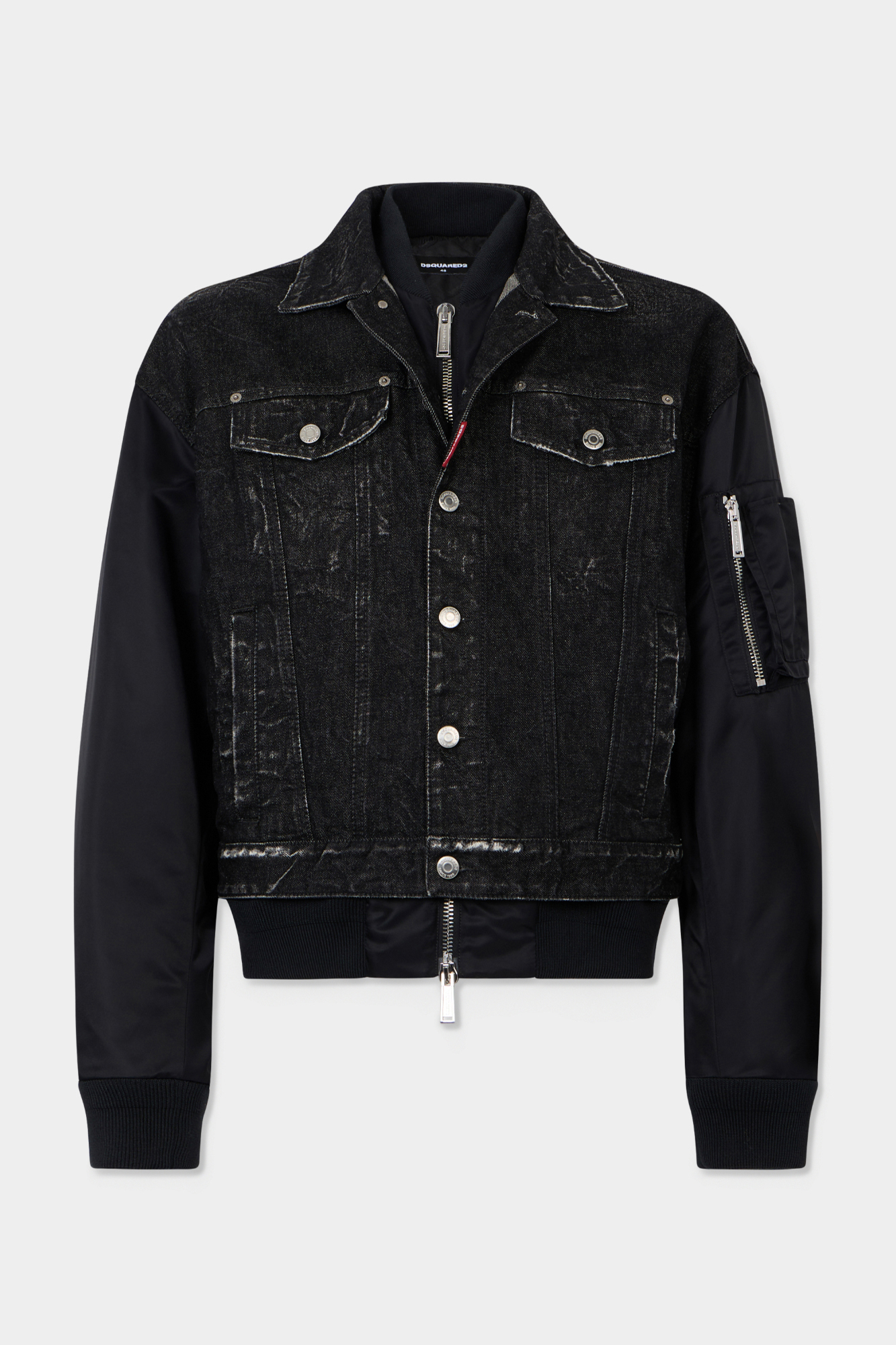 Black Aviator Hybrid Jean Jacket