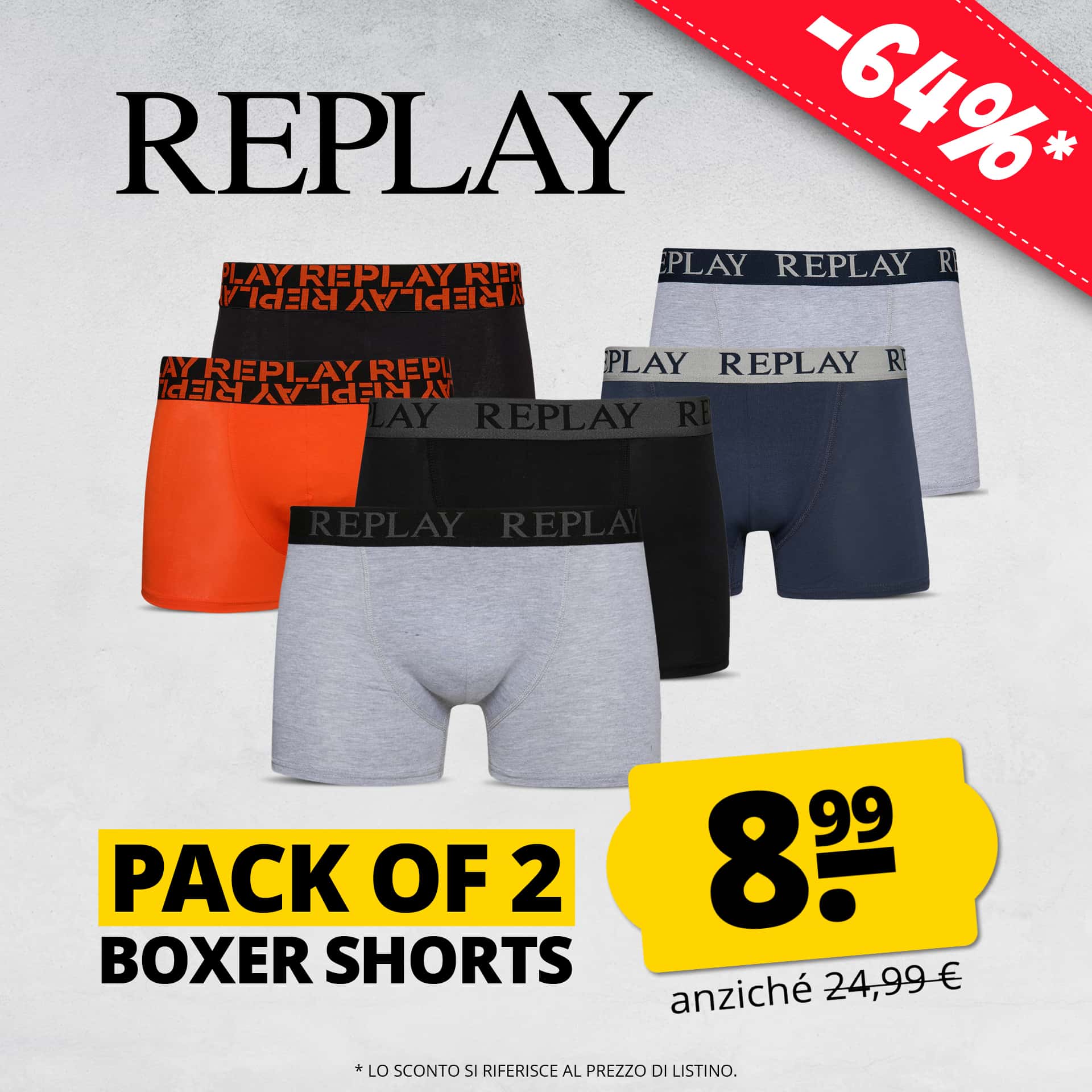 replay boxer style cuff logo uomo boxer set da 2