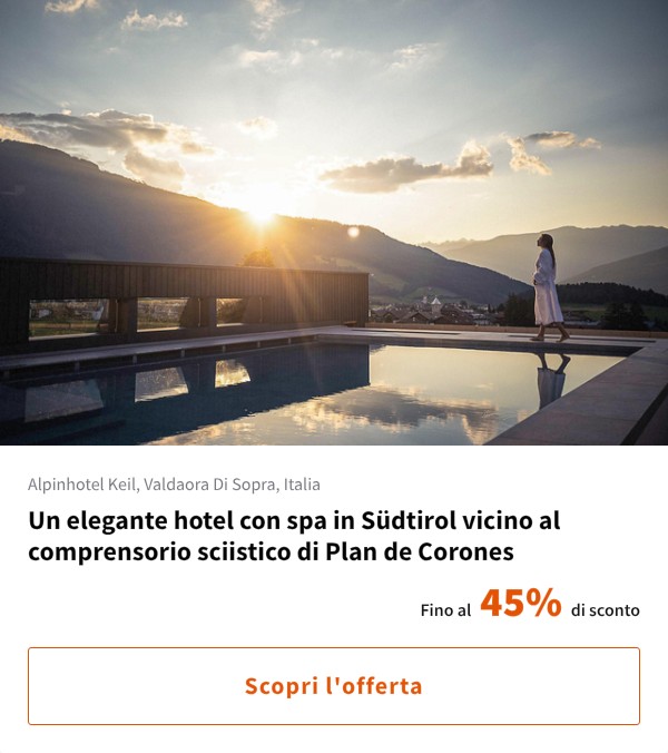 Un elegante hotel con spa in Südtirol vicino al comprensorio sciistico di Plan de Corones