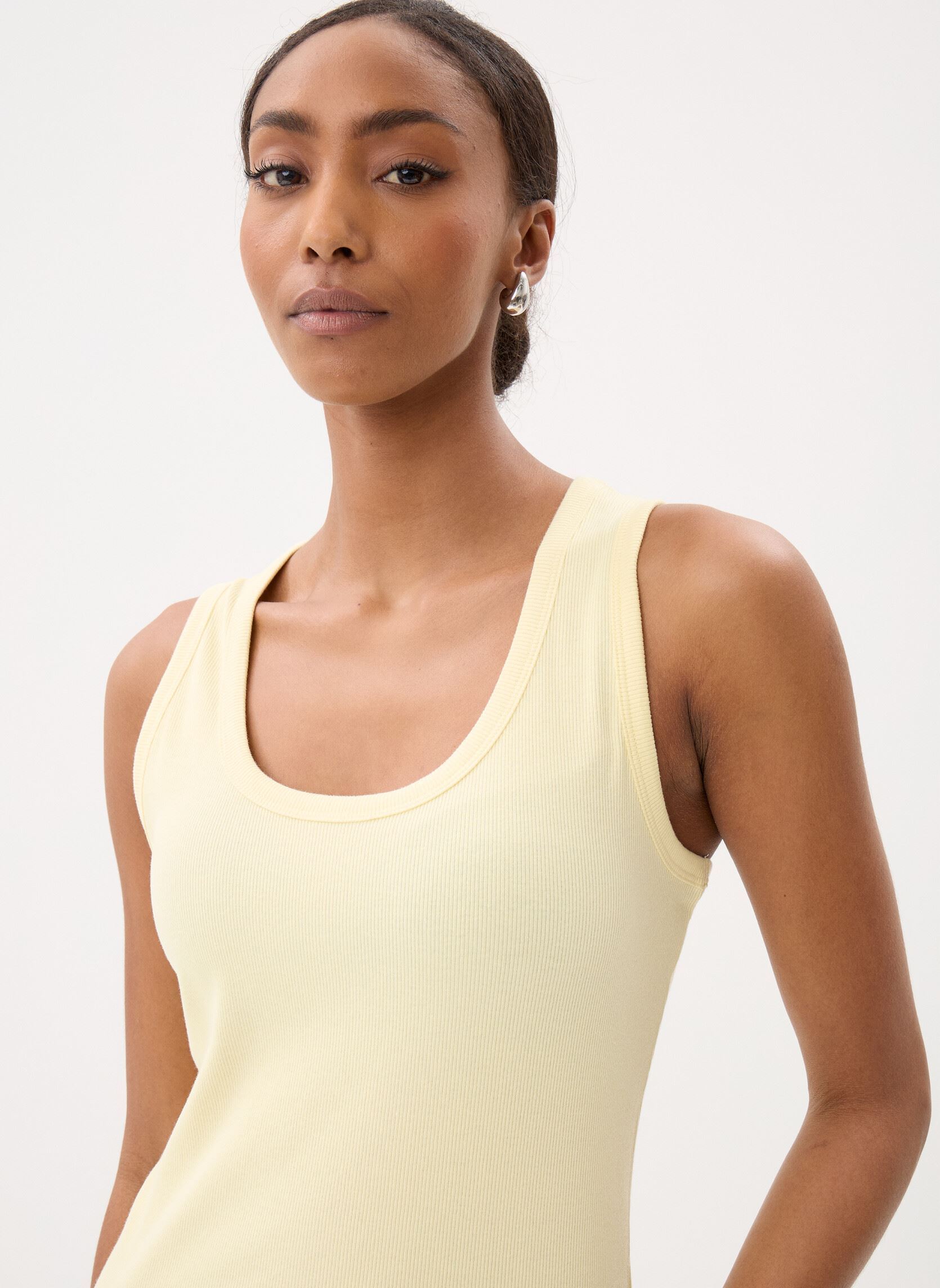 MADE BY T-shirt a maniche corte DEBARDEUR-UNI donna giallo