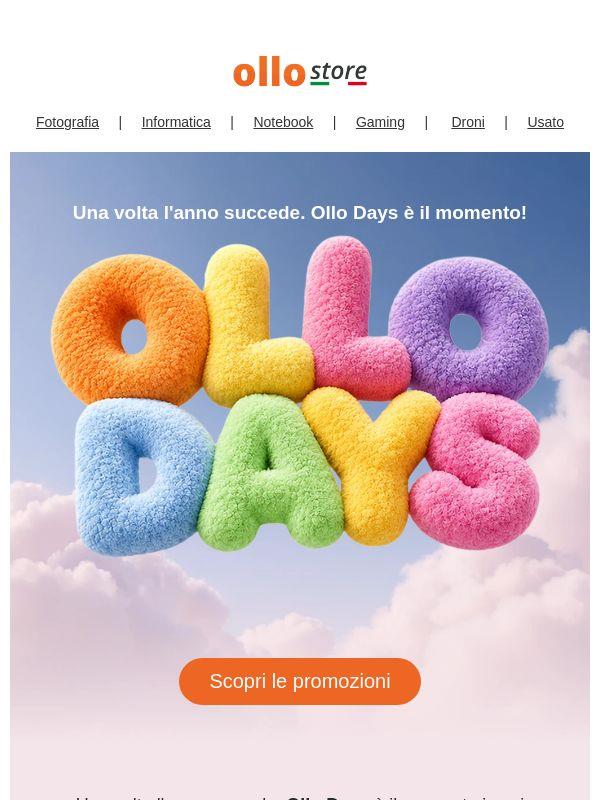 🔥 OLLO DAYS sono iniziati - Fotografia, PC gaming, monitor, sim racing e molto altro