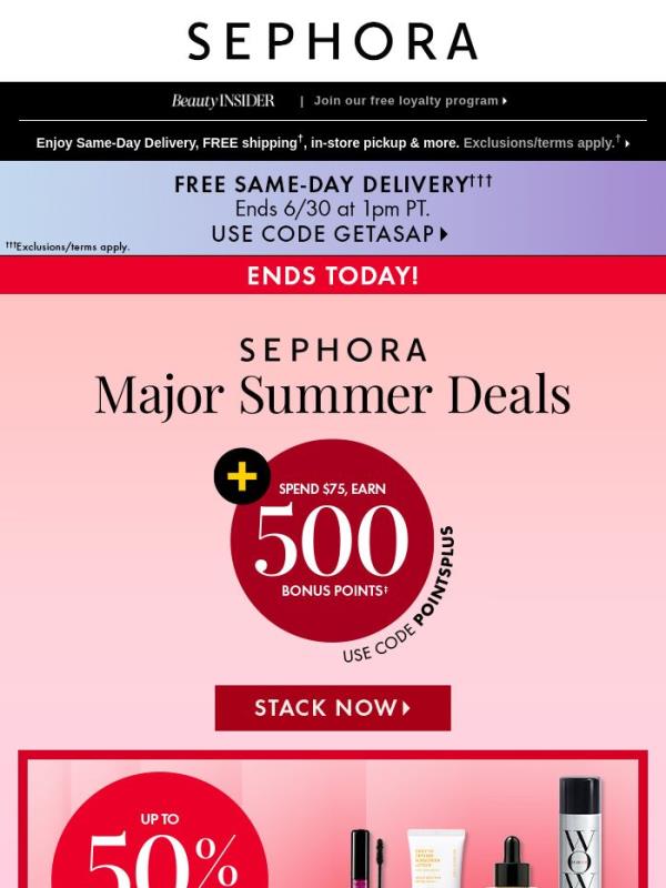 ENDS TODAY: up to 50% off select beauty 🫣