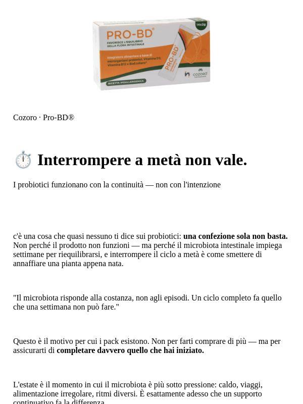 ⏱️ Una confezione sola non basta — ecco perché