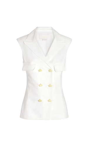 Double-breasted linen waistcoat