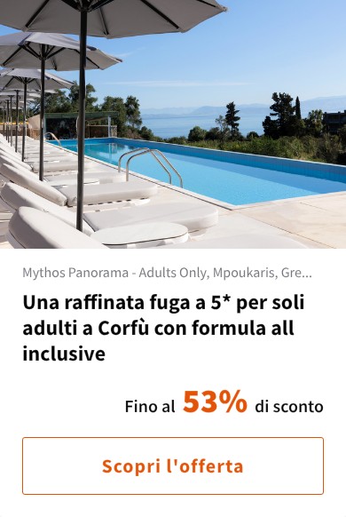 Una raffinata fuga a 5* per soli adulti a Corfù con formula all inclusive