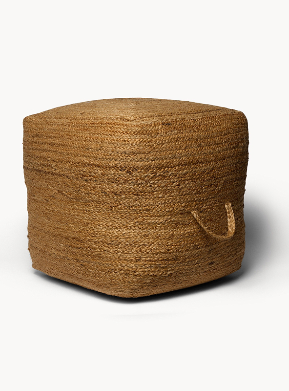 Pouf in juta intrecciata