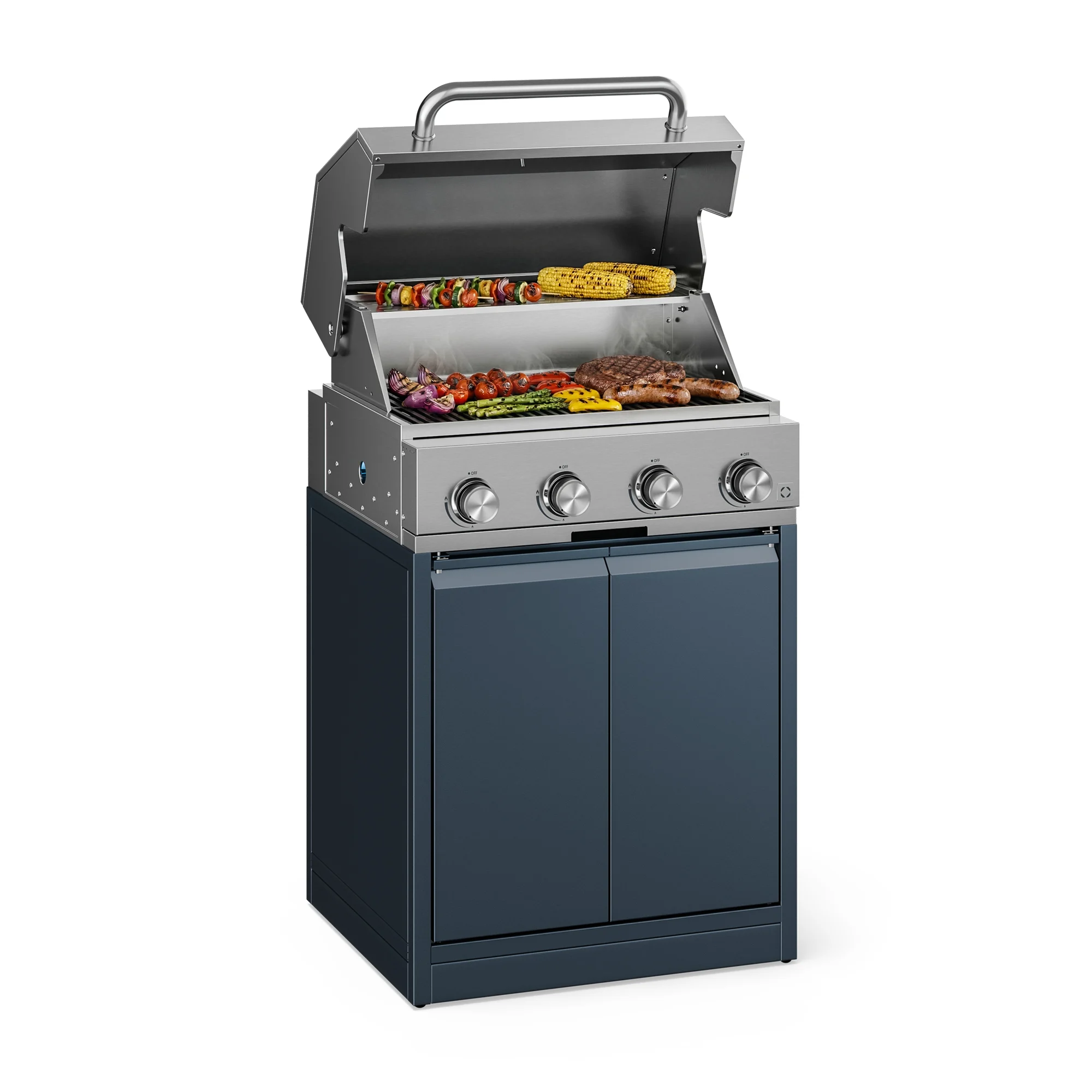 WaldChef 4 Bruciatori Barbecue a Gas per Cucina Esterna Antracite