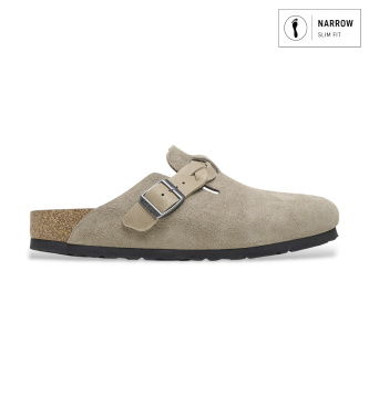 Zoccoli in Pelle Boston Braided (Vestibilità Stretta) taupe