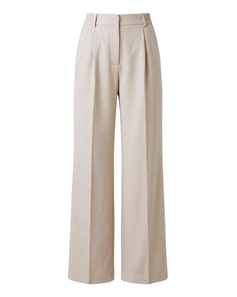 Pantalone Palazzo Loose Fit in Interlock Beige