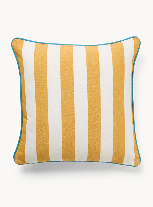 Cuscino a righe con overlock a contrasto 45x45cm