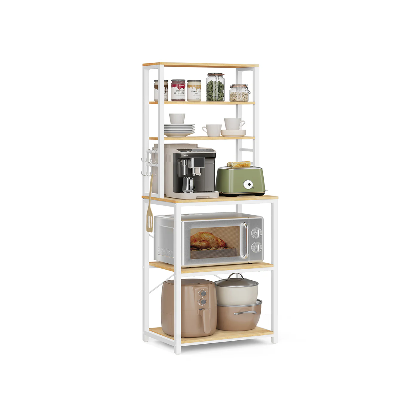 Image of Scaffale da Cucina per Forno a Microonde con Ganci