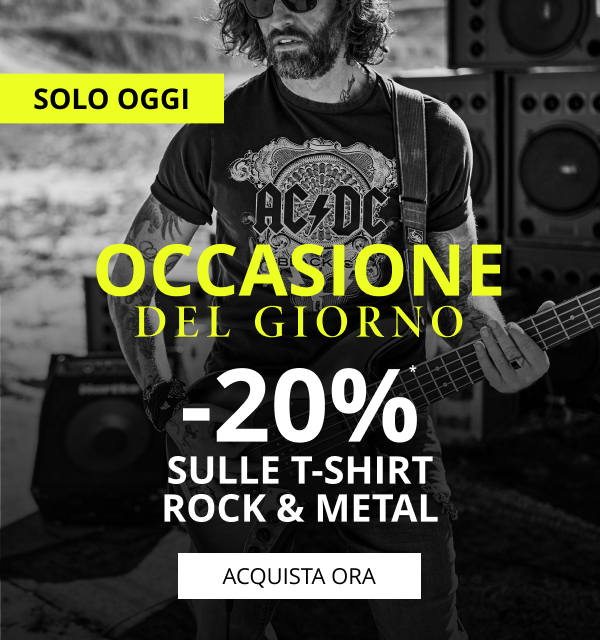  -20% sulle t-shirt Rock & Metal. Occasione del giorno!