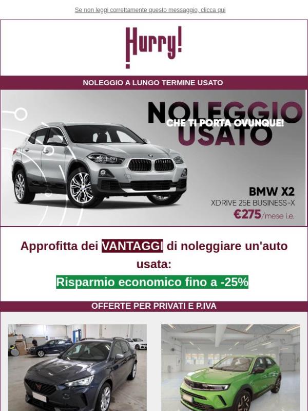 💲FINO al -25% sul NOLEGGIO DI UN' AUTO USATA: X2, Mokka, 3008, e tante altre!