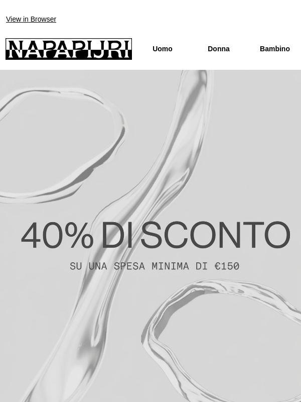 I saldi privati terminano stasera: -40% su una spesa minima di €150