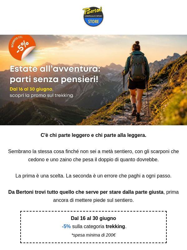 È scattata l'ora del trekking: -5% su tutto 🥾