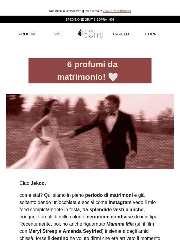 Jekoo, matrimonio profumato, matrimonio fortunato!🤍