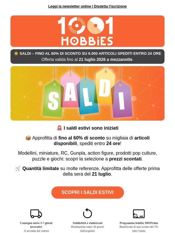 SALDI | Partono le offerte d’estate ☀️