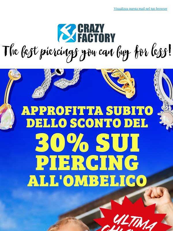 🚨 Ultimo avviso: lo sconto del 30% sui piercing all'ombelico scade stanotte,