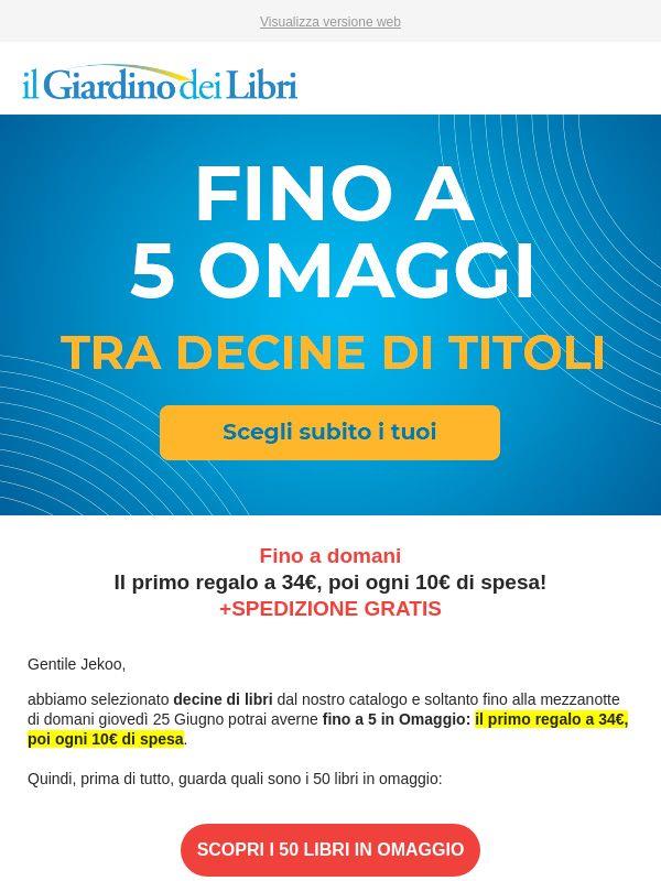 ⏰ PROMO LAMPO: scegli fino a 5 libri GRATIS