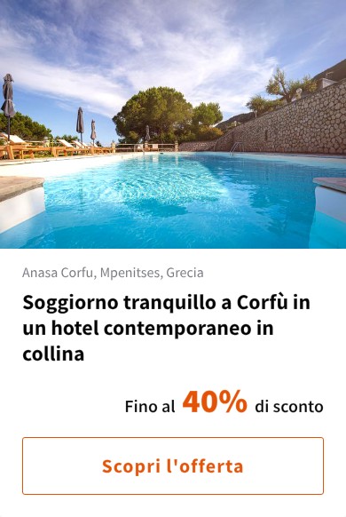 Soggiorno tranquillo a Corfù in un hotel contemporaneo in collina