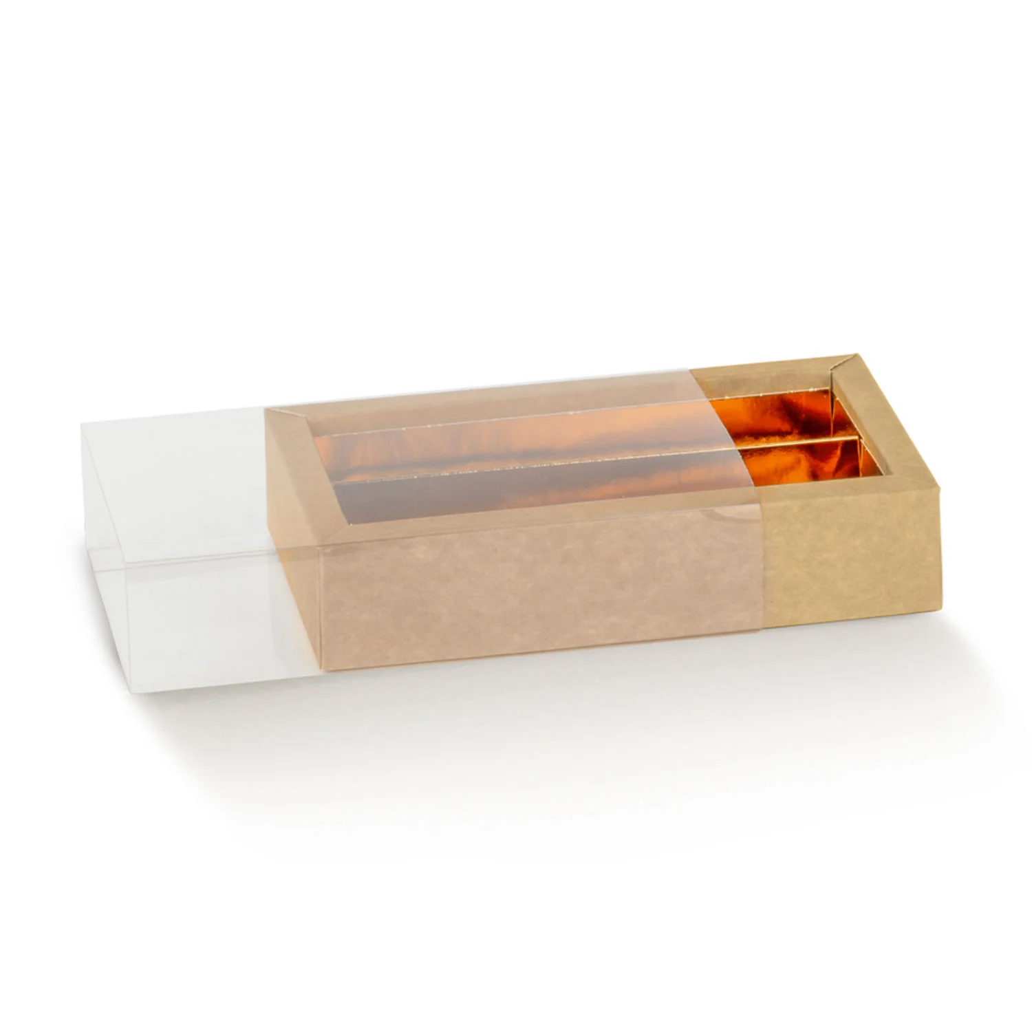 Image of Scatola Kraft nature interno oro con separatore
