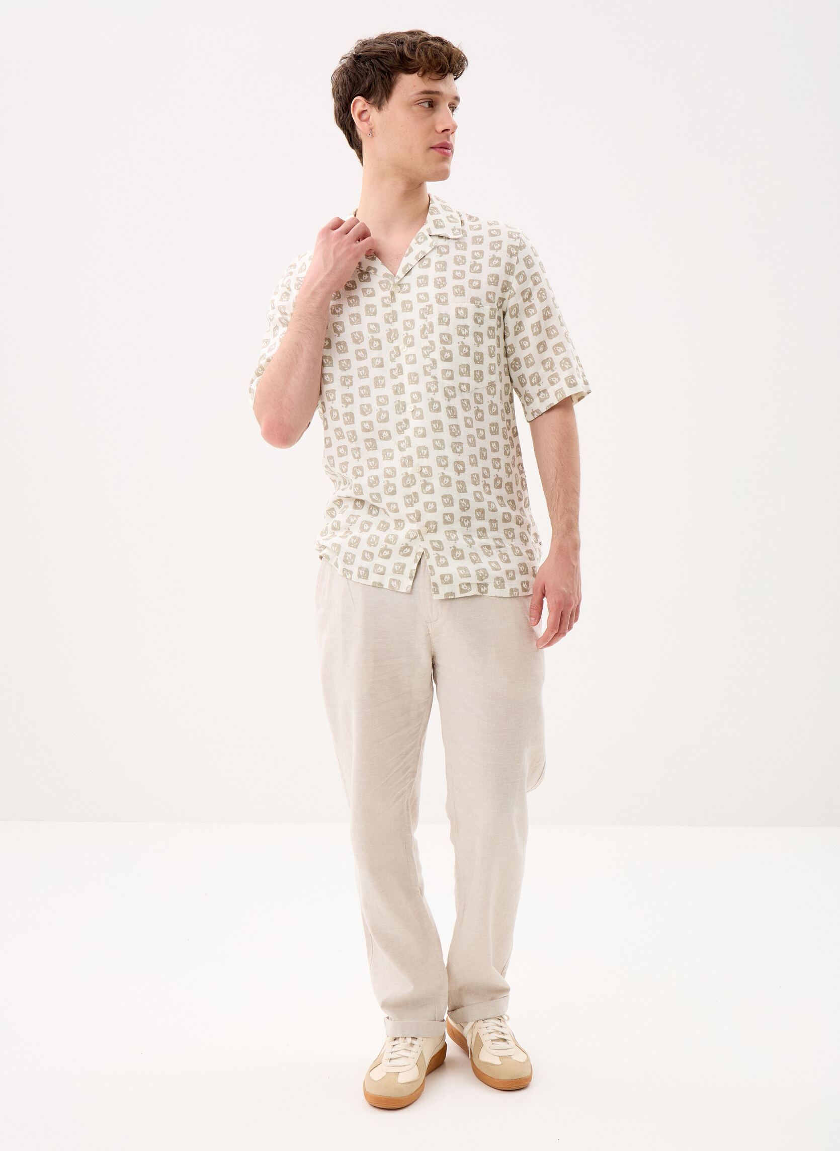 Marvin&Co Pantalons chino PANTACHINO-LIN homme beige
