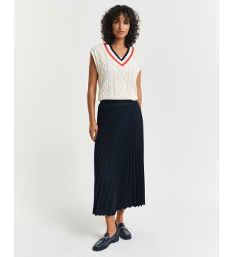 Gonna midi plissata blu marino