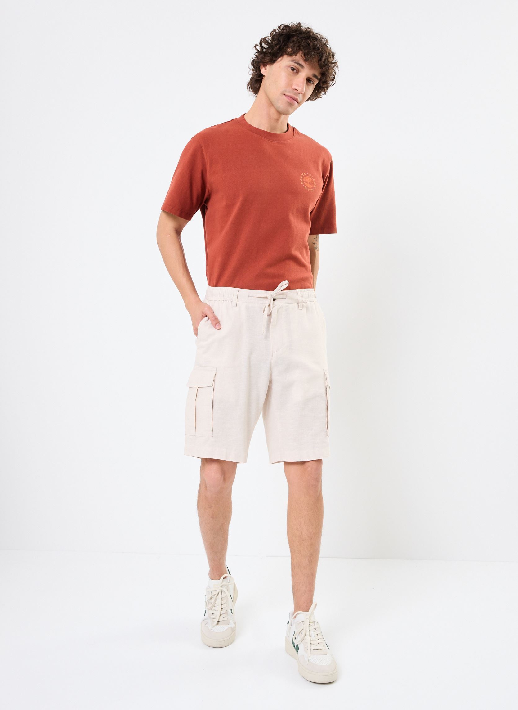 MADE BY Bermudas BERMUDA-CARGO-LIN homme gris