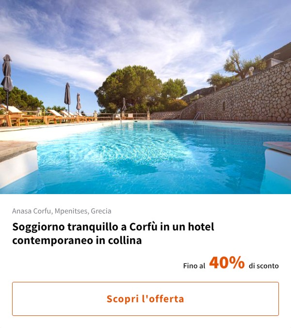 Soggiorno tranquillo a Corfù in un hotel contemporaneo in collina