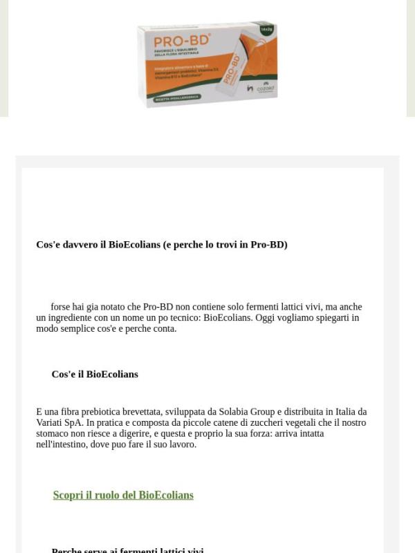 🦠 Cos'è davvero il BioEcolians® (e perché lo trovi in Pro-BD®)