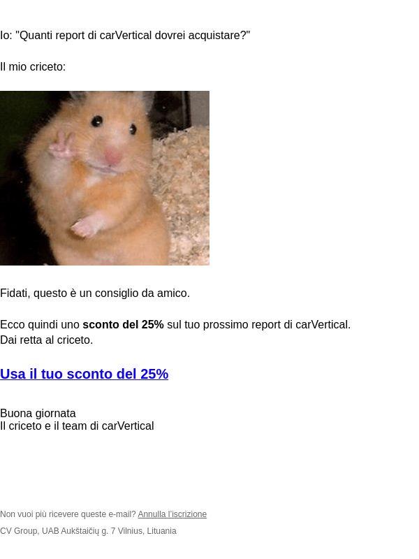Il mio criceto non sbaglia mai