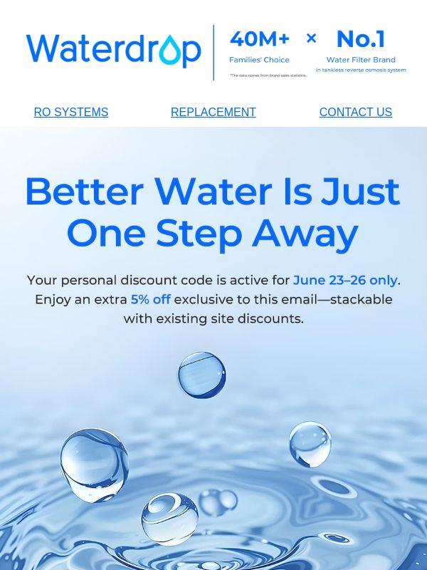 💧 Uno sconto esclusivo solo per te