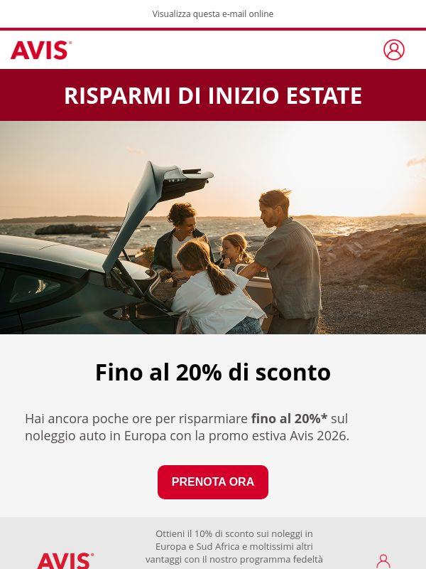 Ultime ore: fino al 20% di sconto