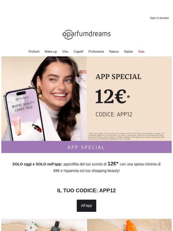Risparmia 12€ – solo oggi nell’app, Beauty 🛍️