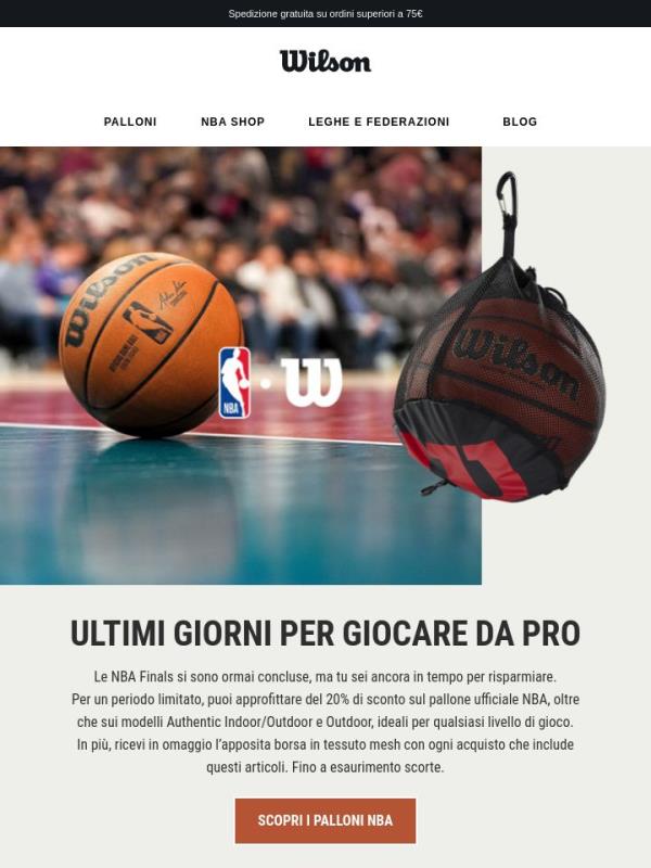 Ultima occasione: 20% di sconto su palloni NBA e molto altro 🏀
