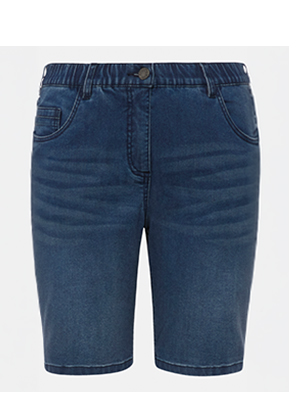 Bermuda di jeans modello Mandy con taglio a cinque tasche e cintura comfort