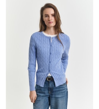 Cardigan blu a trecce