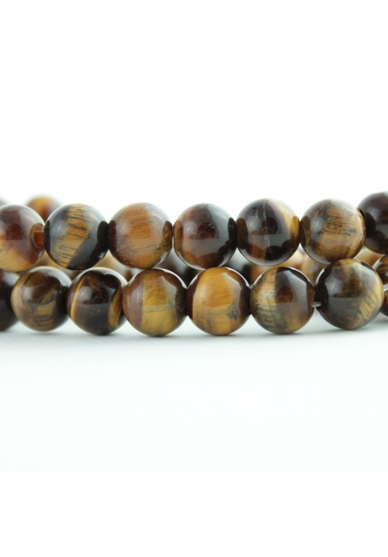 Image of 3 Sfere Forate OCCHIO DI TIGRE 8mm - Pietra Dura Creazioni Fai da Te