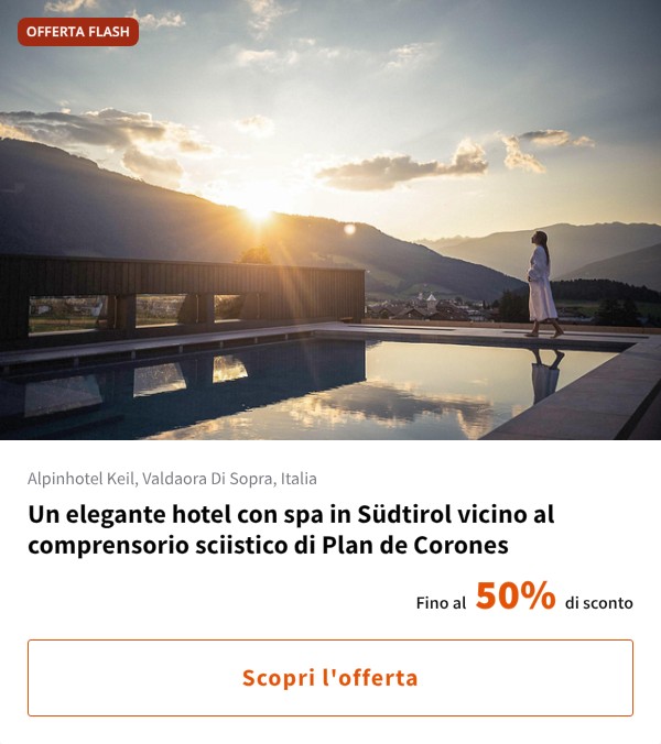 Un elegante hotel con spa in Südtirol vicino al comprensorio sciistico di Plan de Corones